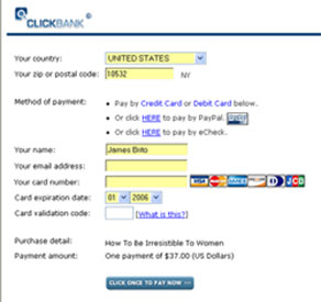 Clickbank eCheck order page